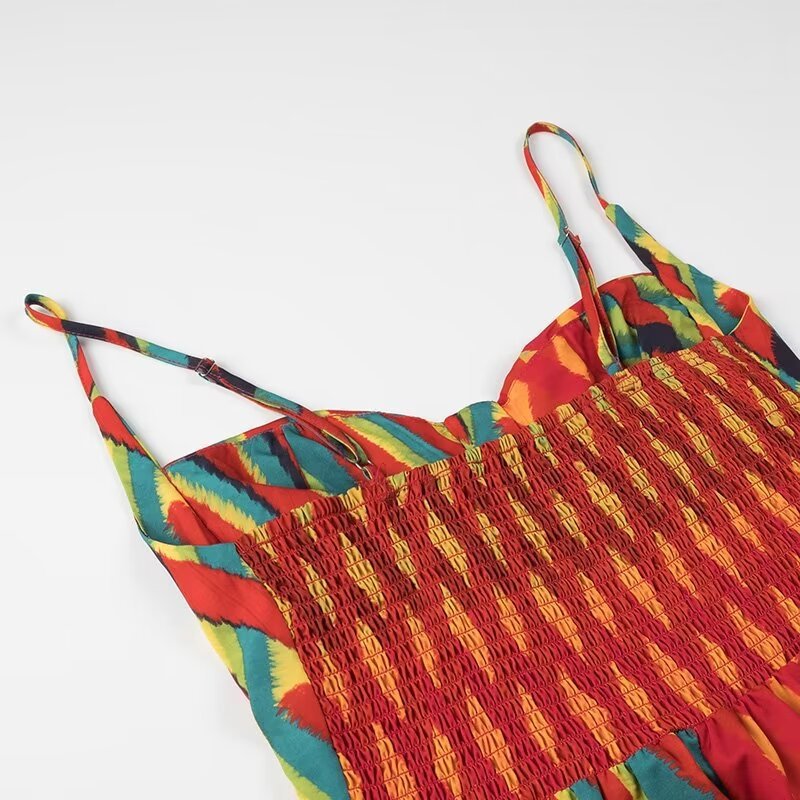Abstract Suspender Dress