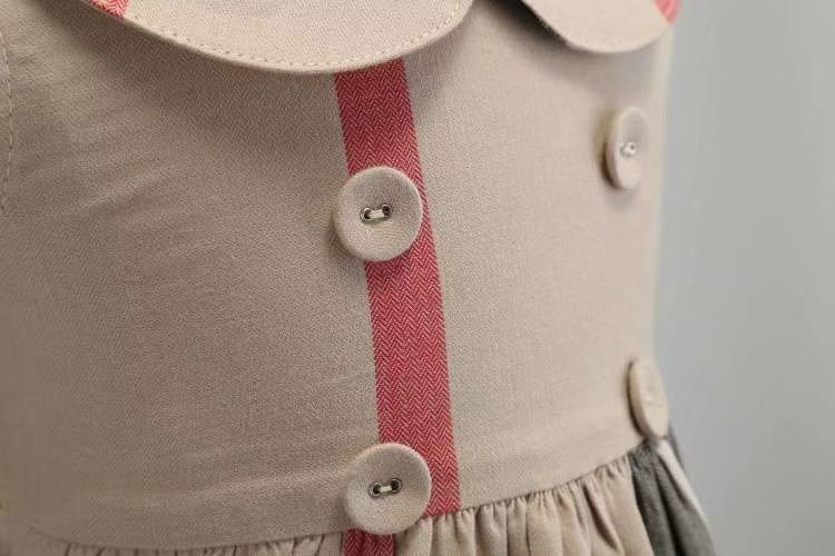 Children's Double-breasted Sleeveless Dress