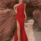 Elegant High Slit One Shoulder Dress