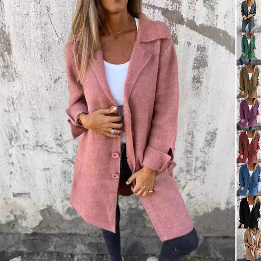 Pocketed Single Breast Cardigan