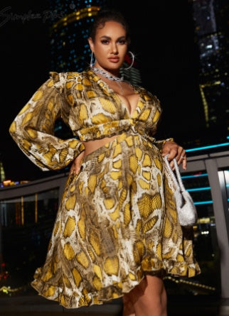 Elegant Reptile Mini Dress