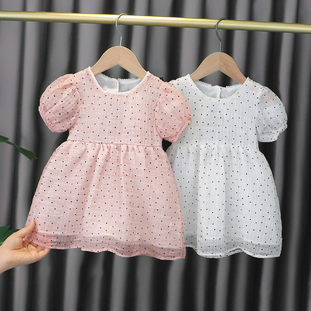 Princess Girl Bow Tie Cotton Dress