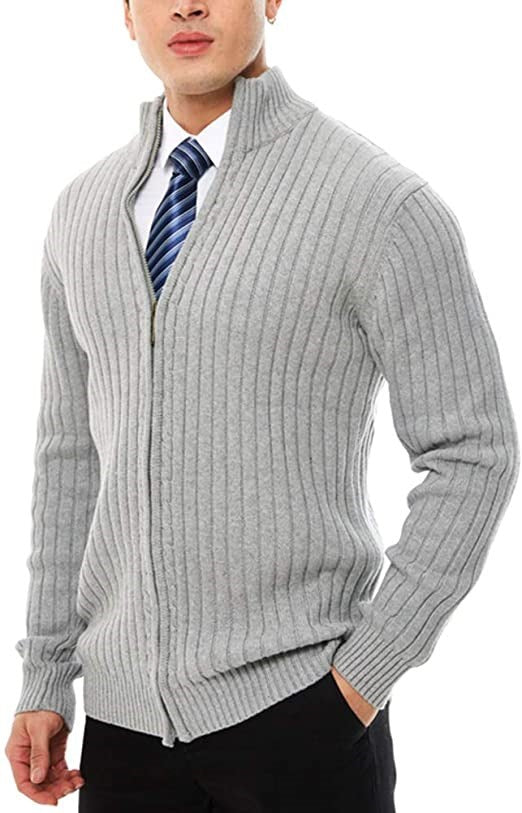 Formal Collar Knitted Sweater Cardigan For Men
