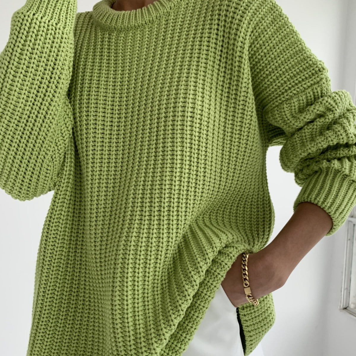 Core-Pun Yarn Sweater w/Spandex