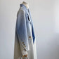Women's Wool Coat (Blue Gradient White)