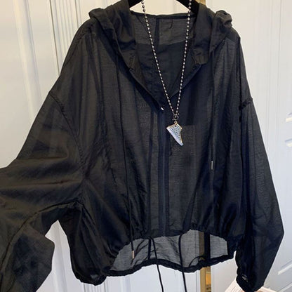 Lightweight Silk Hooded Top