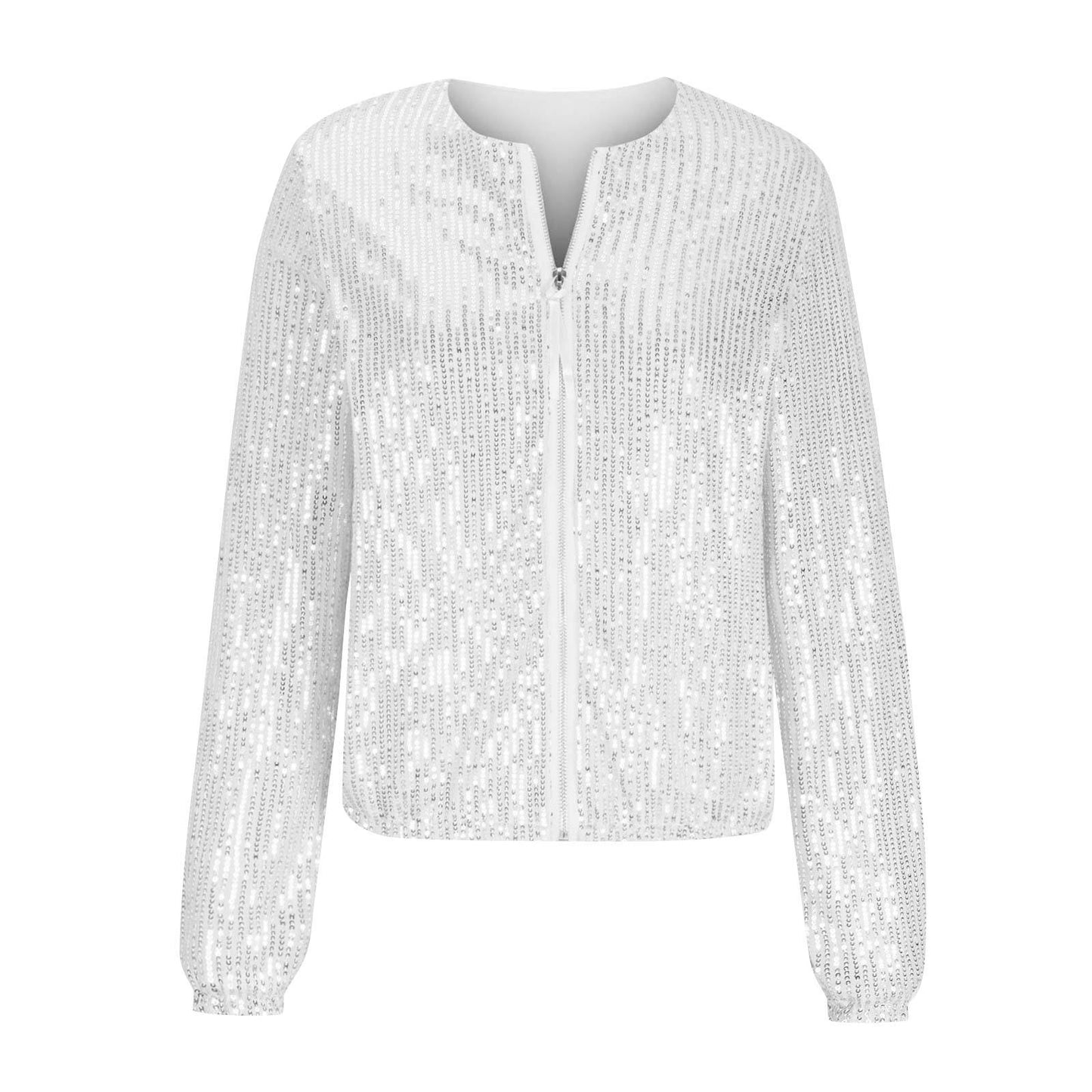 Sequins Short Zip Jacket