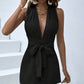 Women's Deep V-neck Short Jumpsuit