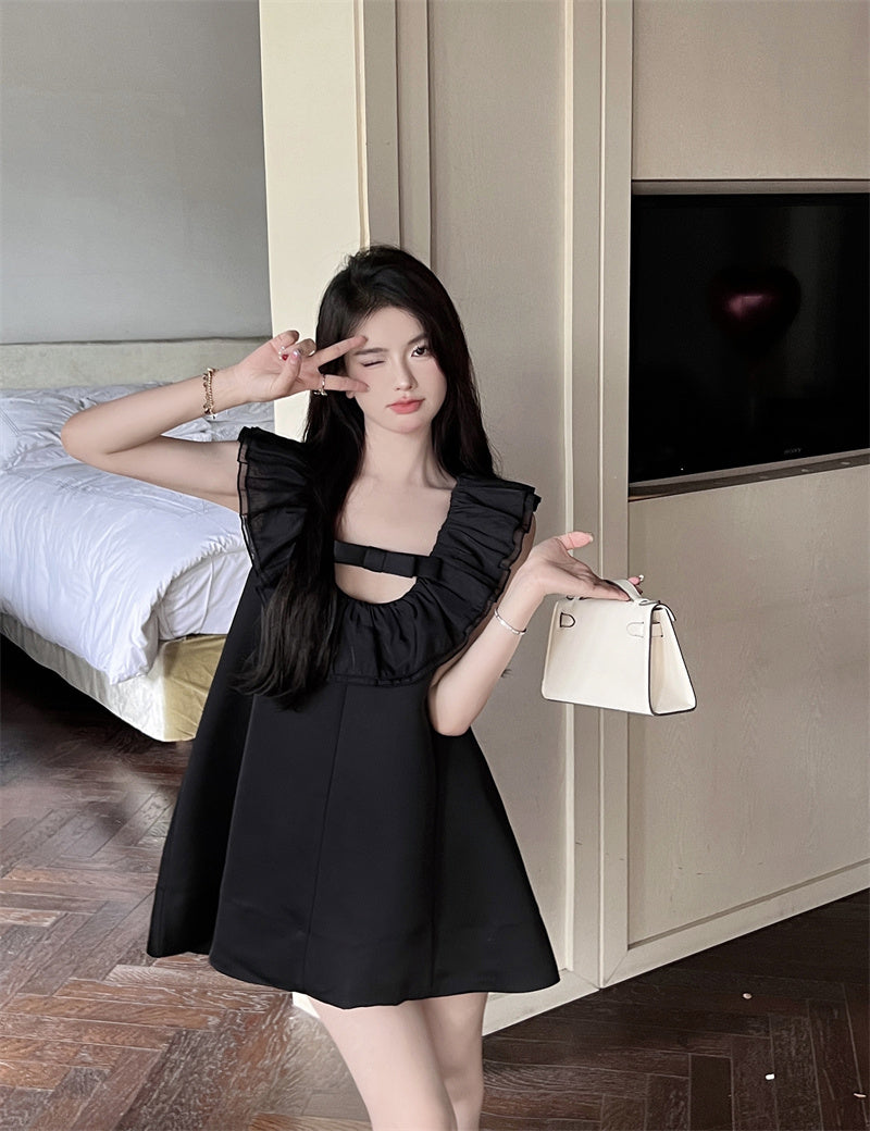 Women's French Retro Ruffle Dress