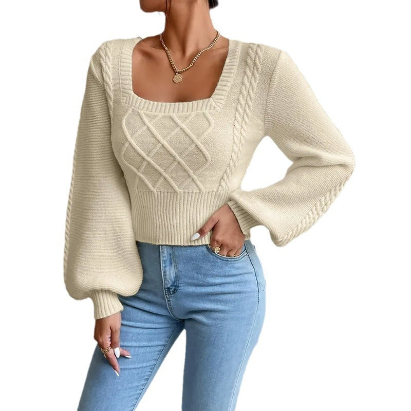 Women's Square Collared Sweater