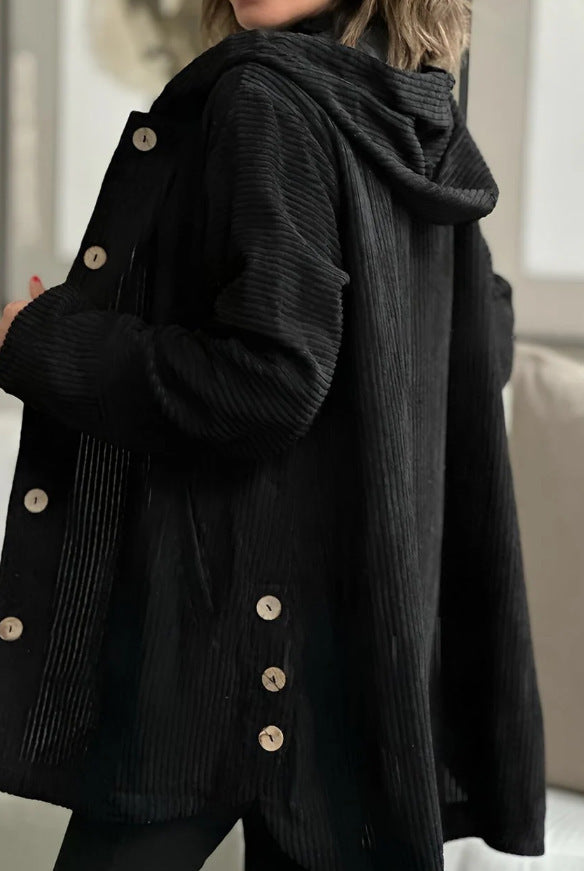 Women's Hooded Corduroy Jacket