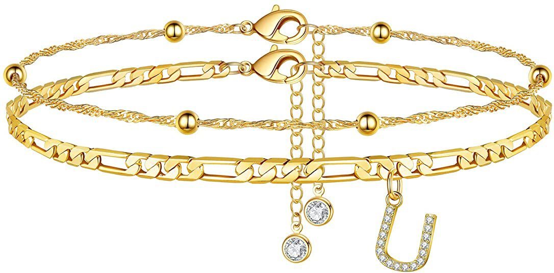Zircon Letters Anklet