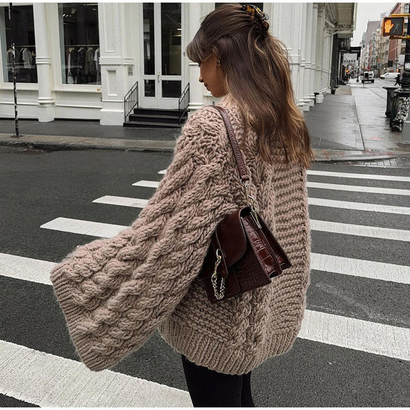 Wide Sleeves Knitted Sweater