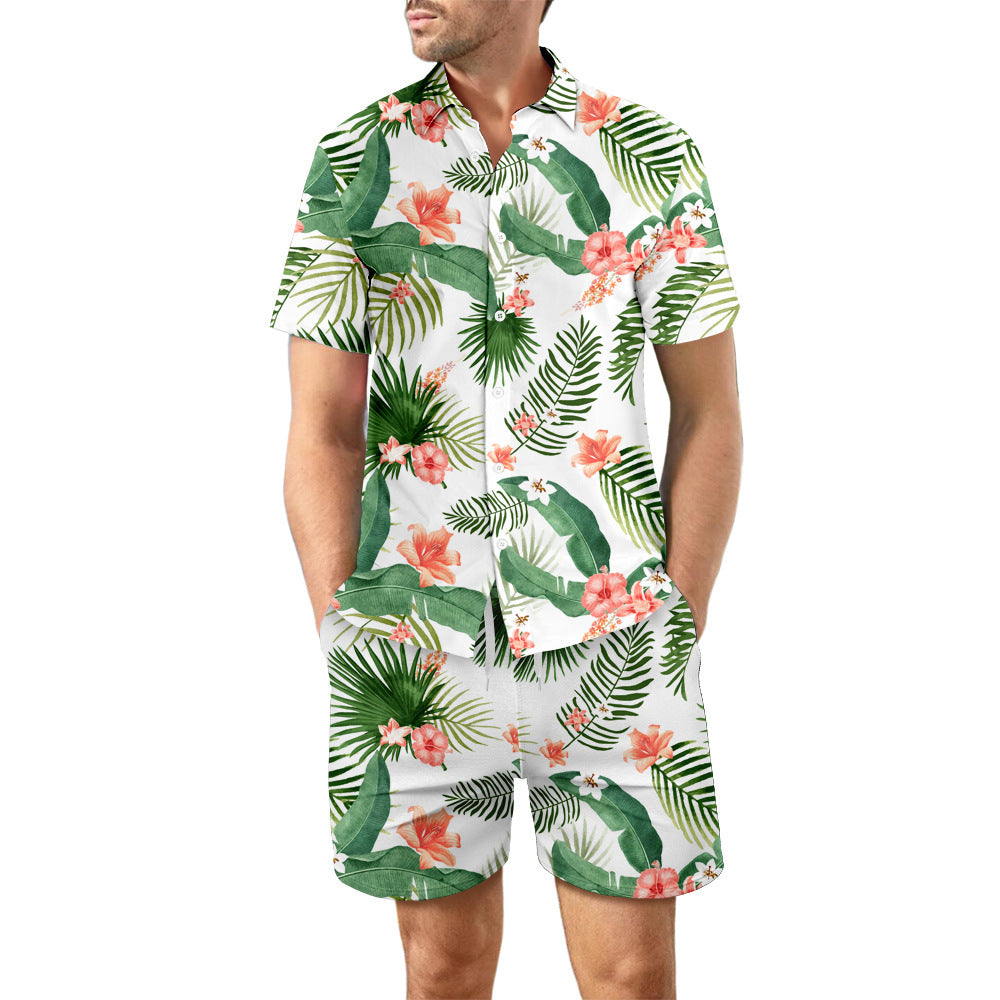 Men's 2Pcs Printed Beach Suit