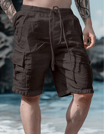 Cotton Linen Drawstring Shorts