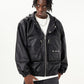 Men Hooded Leather Jacket