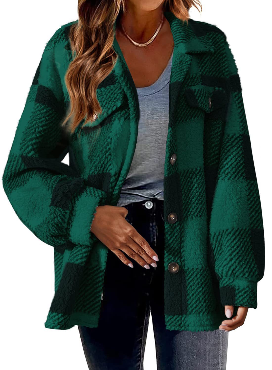 Women's Button Plush Coat