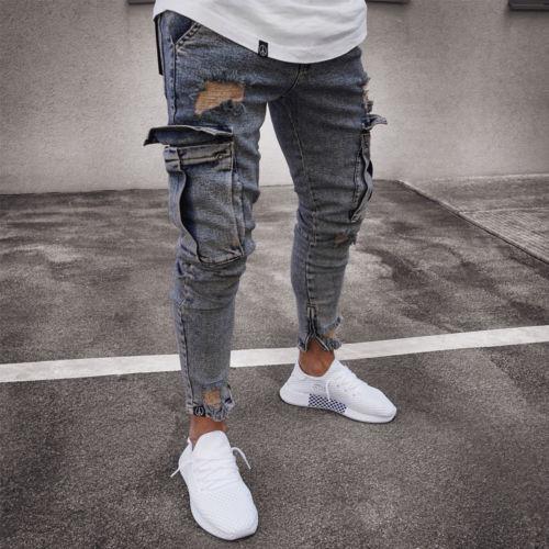 Men's Denim Cargo Pants
