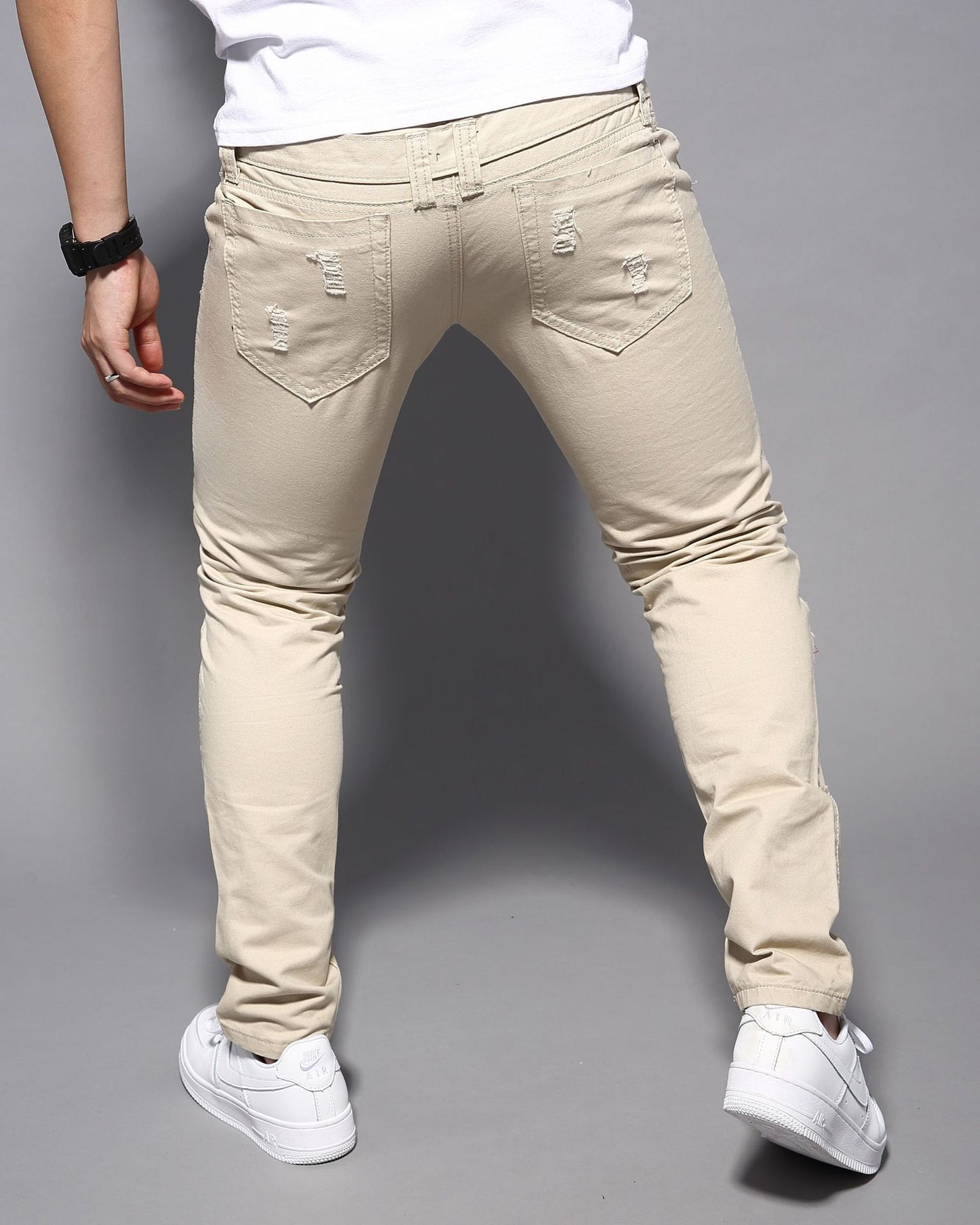 Double Waist Ripped Cargo Trousers