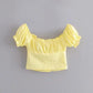 Bubble Sleeve Midriff Top