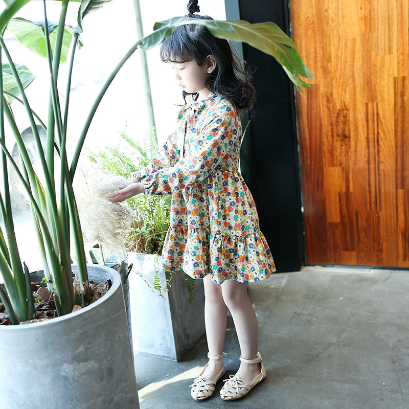 Girls Cotton Floral Dress