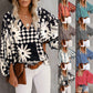Printed Balloon Sleeve Blouse