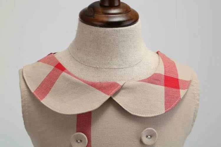 Children's Double-breasted Sleeveless Dress