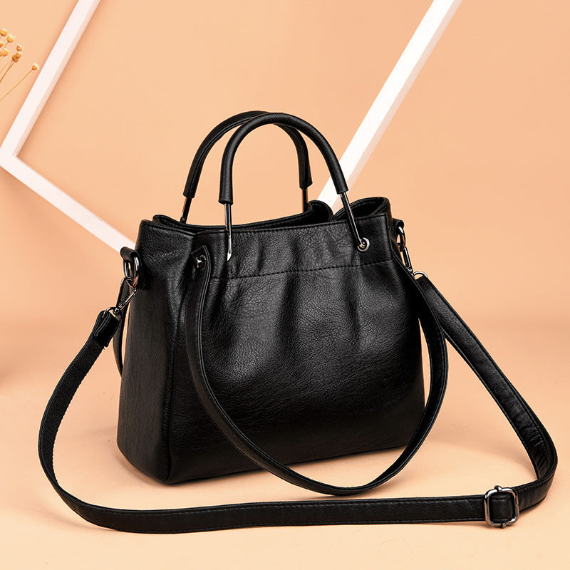 Women's Soft Leather Bucket Bag