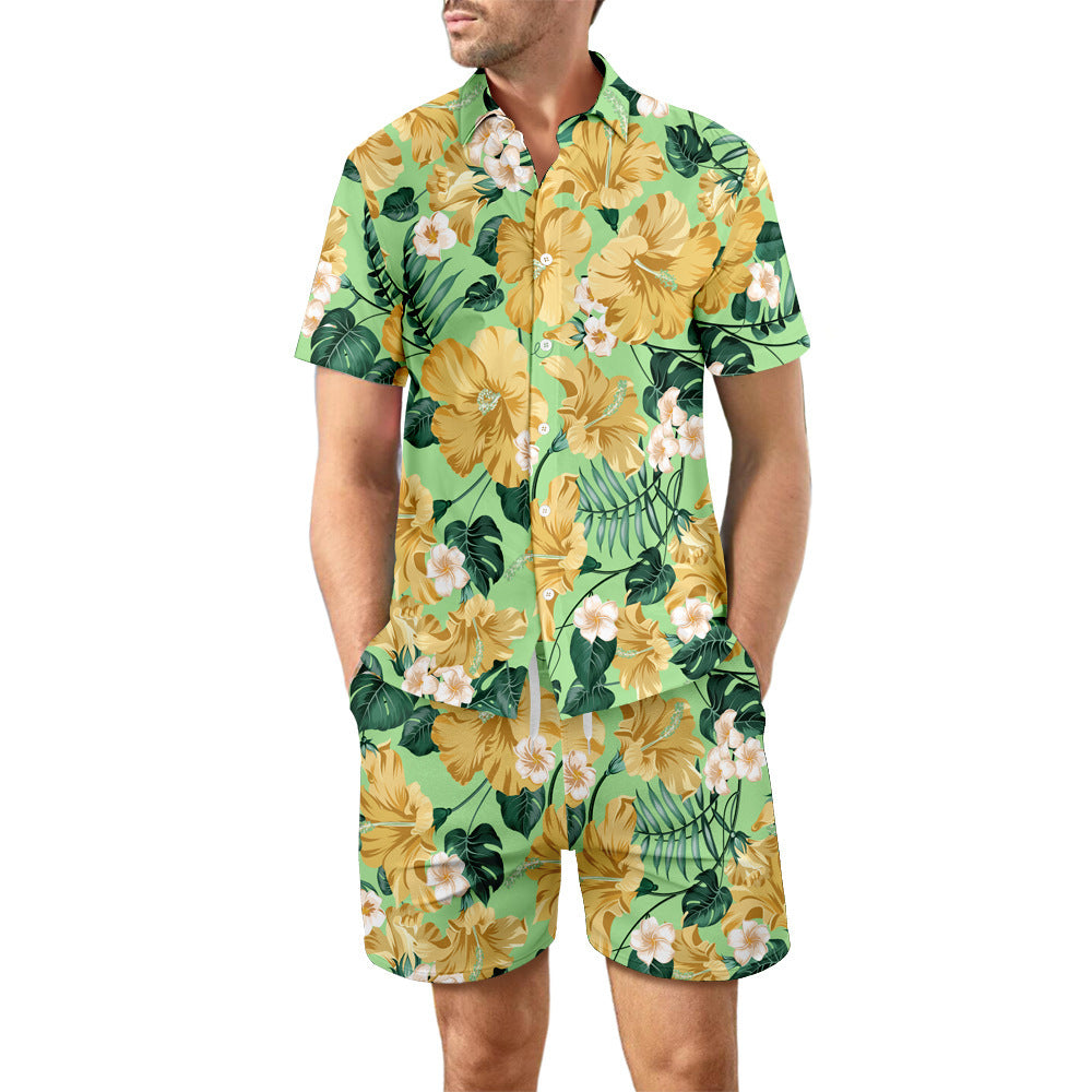 Men's 2Pcs Printed Beach Suit