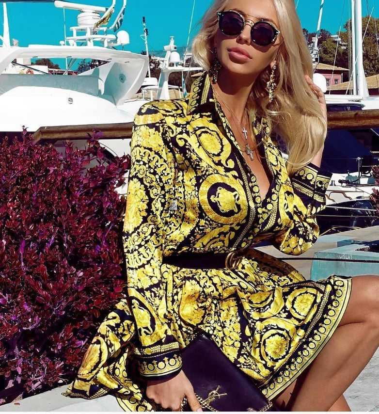 Totem Printed Collared Dress