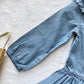 Girl's Denim Dress with Lotus Collar
