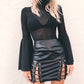 Leather Splicing Mini Skirt