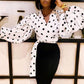 Women's Balloon Sleeves  Polka Dot Blouse