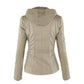 Leather/PU Detachable Hooded Jacket