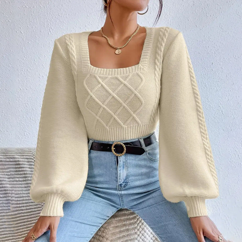 Women's Square Collared Sweater
