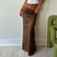 Retro Style Distressed Leather Skirt
