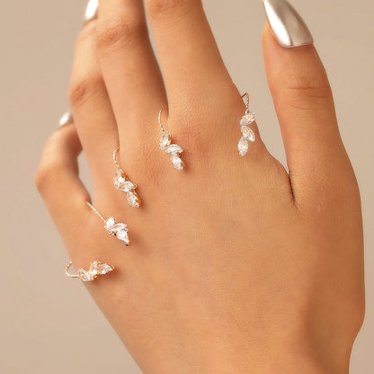 Zircon Leaves Finger Chain