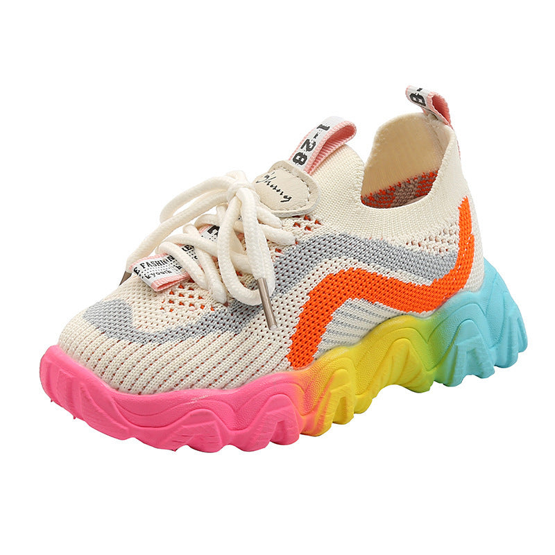 Colorful Breathable Woven Toddler Sneakers