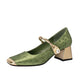 French Lux Embossed Silk Heels