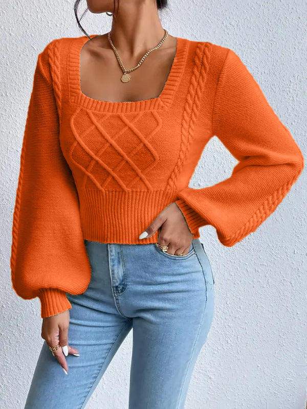 Women's Square Collared Sweater