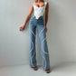 Straight Leg Rhinestone Denim Pants