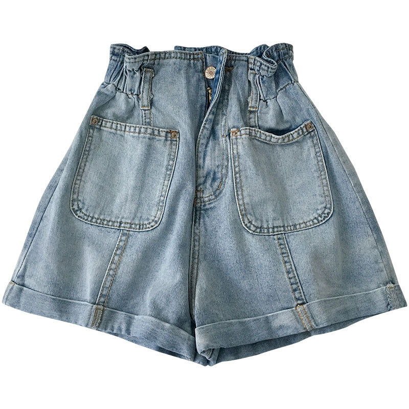 Ladies Retro Elastic Waist Shorts