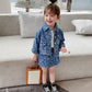 Girls 2 Pc Denim Skirt Suit