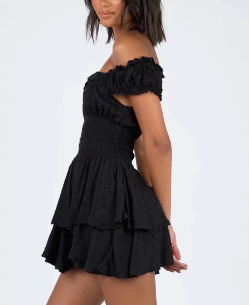 Off-The-Shoulder Frill Dress
