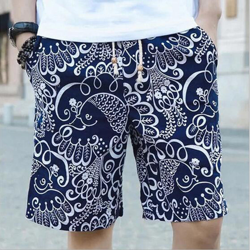 Linen Printed Summer Shorts