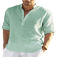Men's Casual Cotton/Linen Blend Sports Shirt