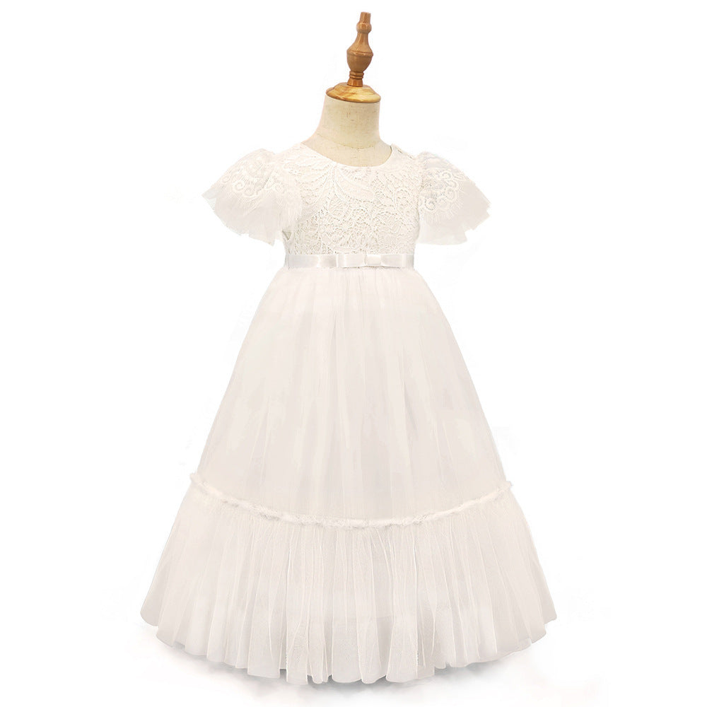 Girl's Flying Sleeve White Dress