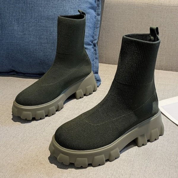 Women  Platform Sock Boots