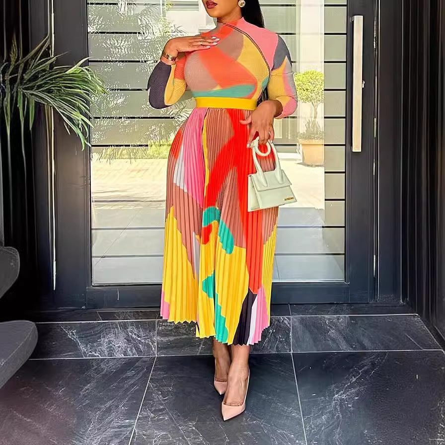 Ladies Pleated Long Dress