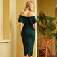 Green Off The Shoulder Bandage Dress